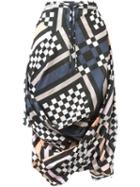 Vivienne Westwood Draped Printed Skirt, Women's, Size: 42, Grey, Cotton