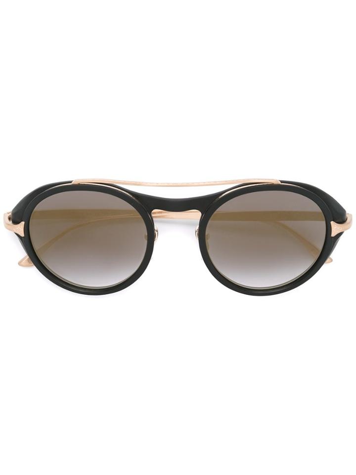 Masunaga Round Framed Sunglasses - Black