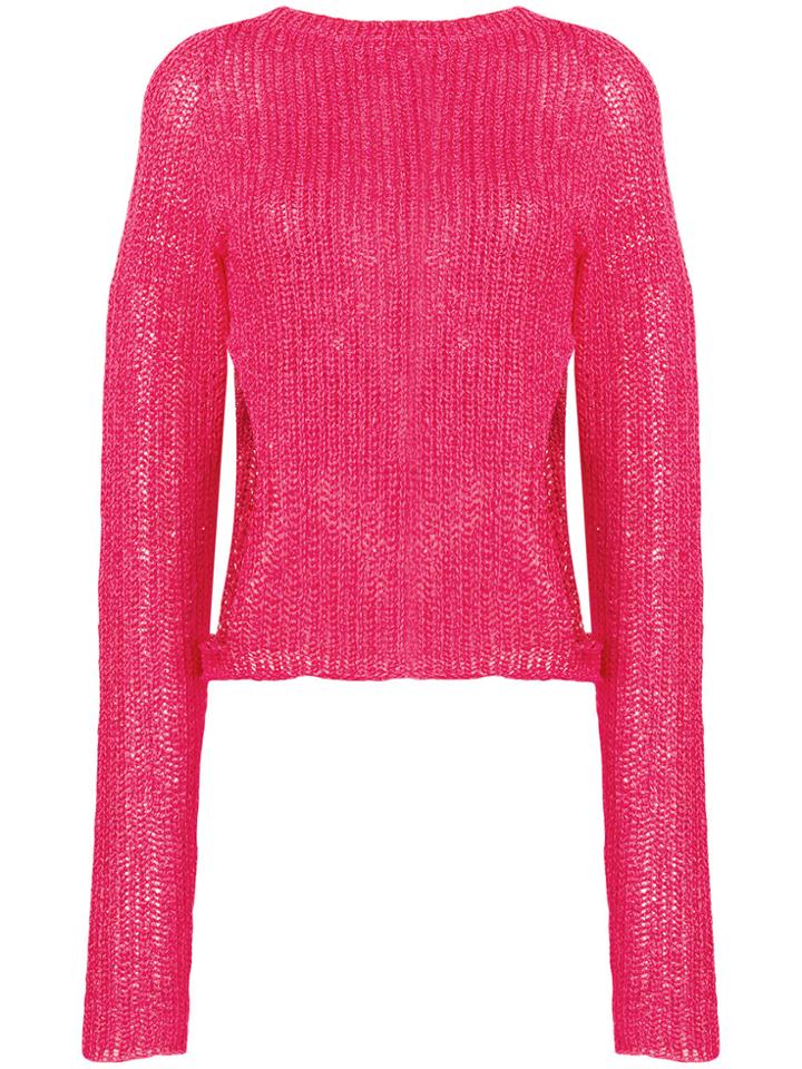 Eckhaus Latta Round Neck Jumper - Pink & Purple
