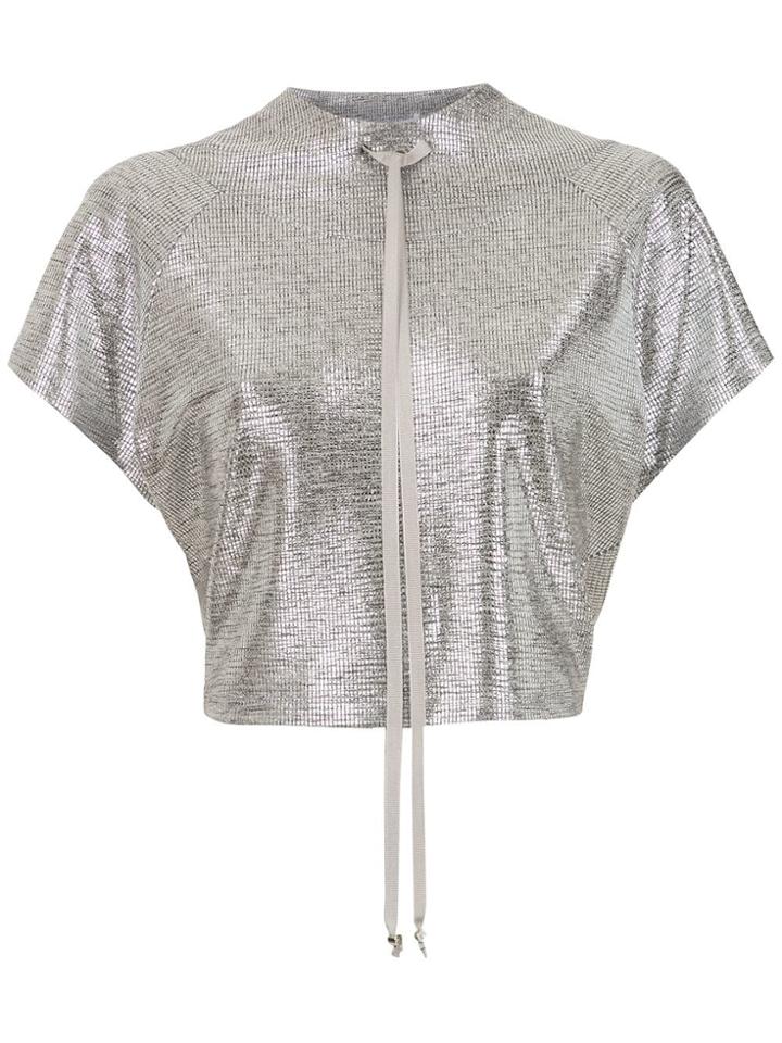 Gloria Coelho Cropped Hoodie T-shirt - Grey