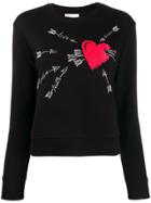 Red Valentino Embroidered Love Heart Sweater - Black