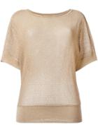 Michael Michael Kors Short Sleeve Jumper, Women's, Size: Small, Nude/neutrals, Cotton/acrylic/polyester/metal