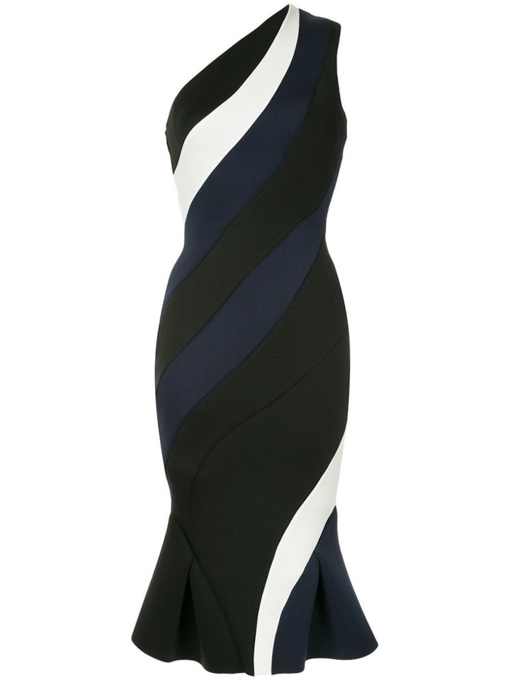 Rachel Gilbert Contrasting Panels Midi Dress - Black