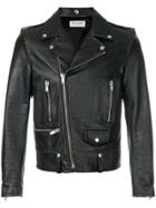 Saint Laurent Short Zipped Biker Jacket - Black