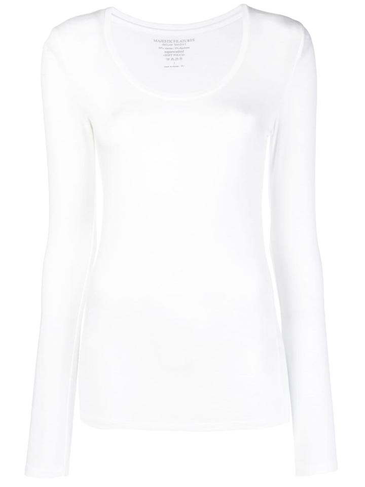 Majestic Filatures Round Neck Jumper - White