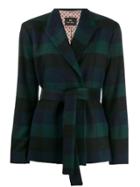 Ps Paul Smith Checked Belted Blazer - Blue