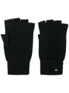 Saint Laurent Fingerless Wool Gloves - Black