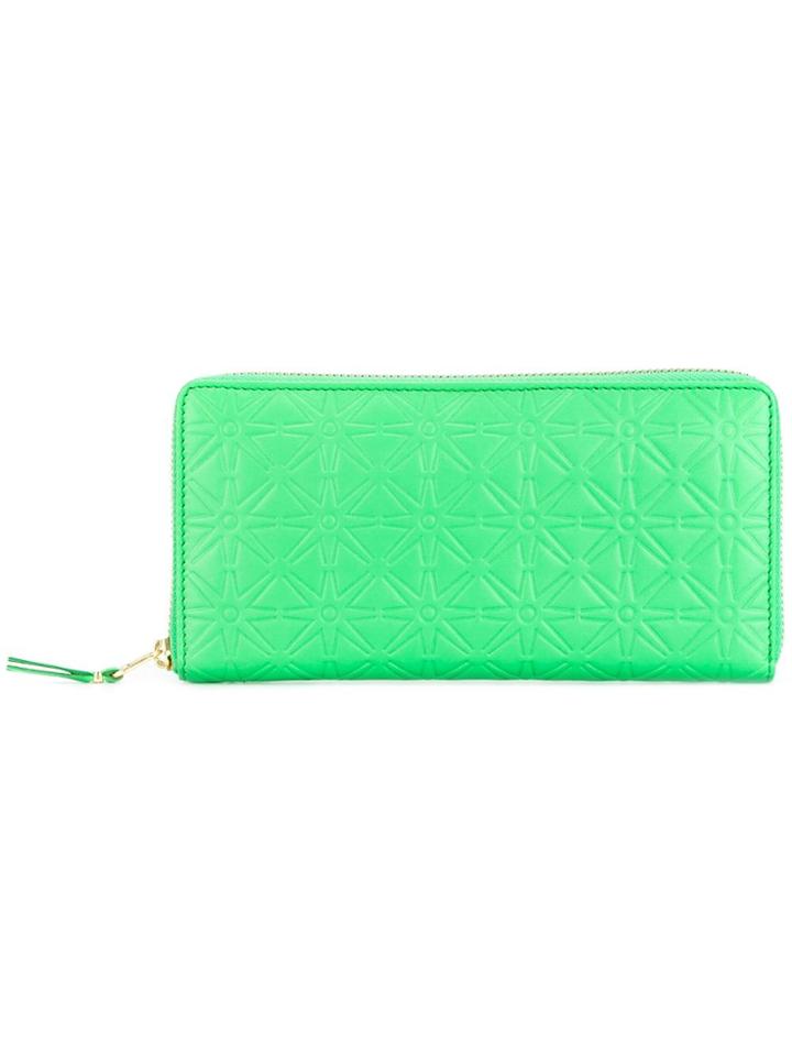 Comme Des Garçons Wallet Embossed Flowers Wallet - Green