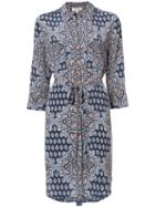 L'agence - Floral Print Shirt Dress - Women - Silk - S, Blue, Silk