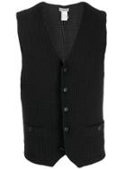Issey Miyake Pre-owned Pleated V-neck Gilet - Black