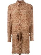 Saint Laurent Snakeskin Print Shirt Dress