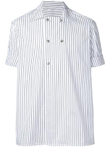 Aganovich Striped Short Sleeve Shirt - White