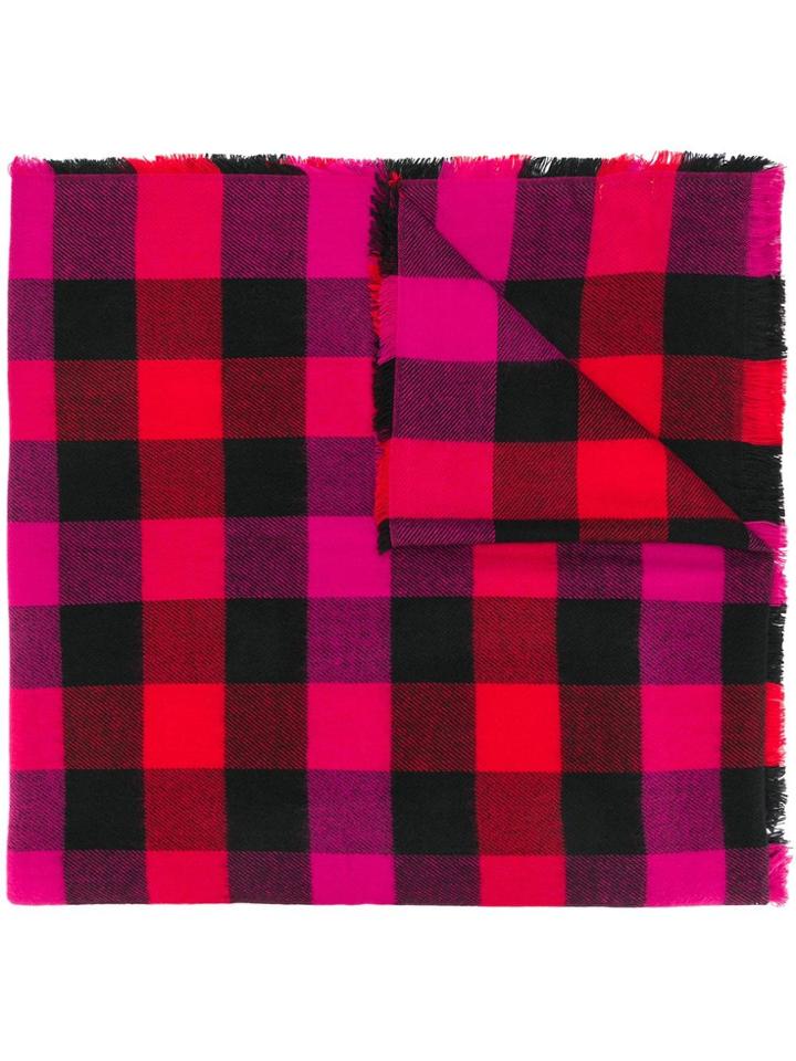 Woolrich Plaid Print Scarf - Red