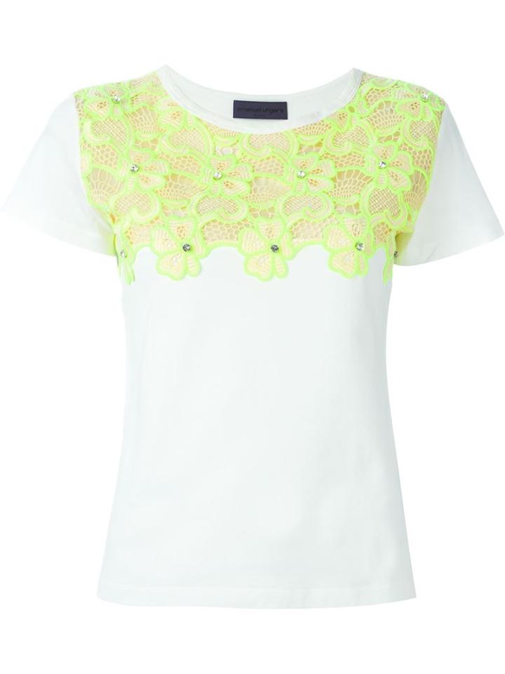 Emanuel Ungaro Yellow Flower Motif T-shirt