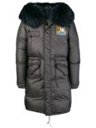 Mr & Mrs Italy Fur-trimmed Medium Parka - Grey