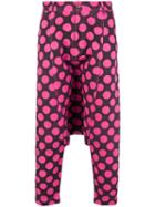 Comme Des Garçons Pre-owned Drop Crotch Dotted Trousers - Pink