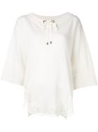 Ermanno Ermanno Lace Trim Knitted Top - White