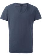 Diesel V-neck T-shirt, Men's, Size: L, Blue, Cotton