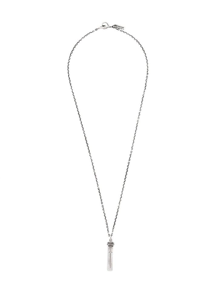 Henson Engraved Dagger Necklace - Metallic