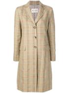 Etro Plaid Single Breasted Coat - Brown