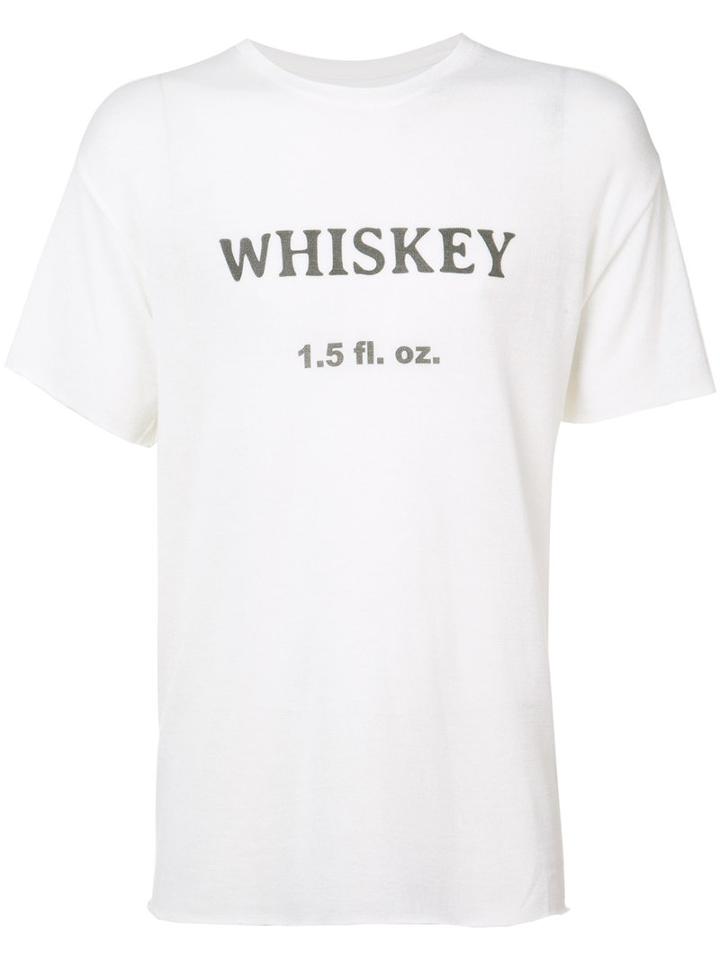 The Elder Statesman - 'whiskey' Print T-shirt - Unisex - Silk/cashmere - S, White, Silk/cashmere