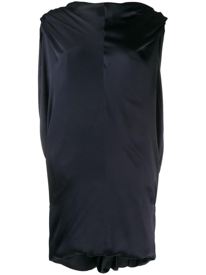 Poiret Draped High Neck Dress - Blue