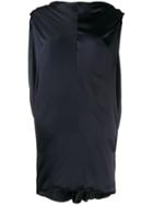 Poiret Draped High Neck Dress - Blue