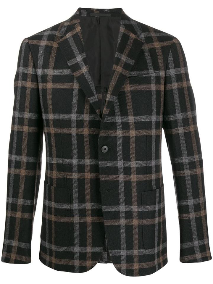 Z Zegna Checked Tailored Blazer - Blue