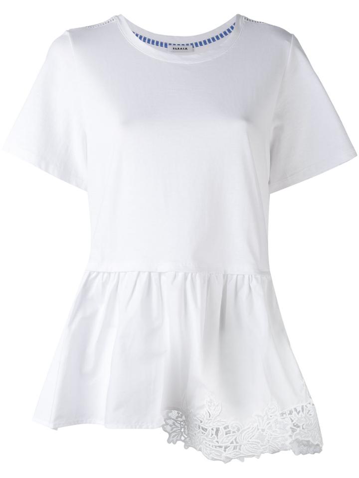 P.a.r.o.s.h. Poplin-panelled T-shirt - White