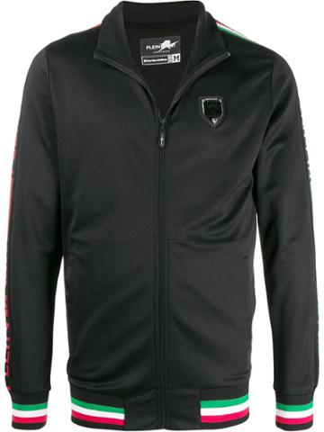 Plein Sport Tricolor-trim Sports Jacket - Black