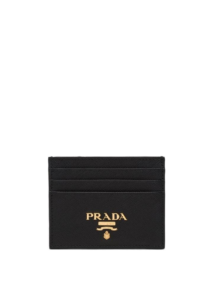 Prada Compact Front Logo Cardholder - Black