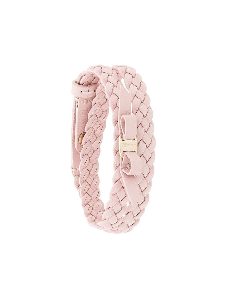 Salvatore Ferragamo Woven Vara Bracelet - Pink