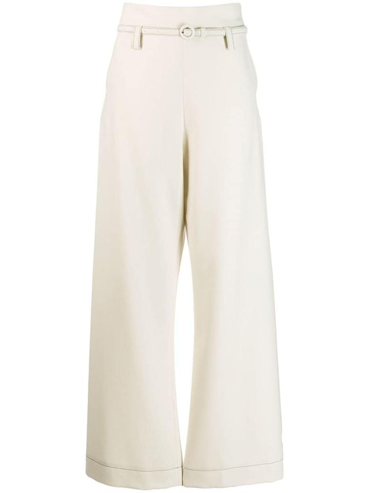 Marni Belted Wide-leg Trousers - White