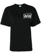 Aries Logo Print T-shirt - Black