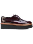 Tod's Flatform Derby Shoes - Red