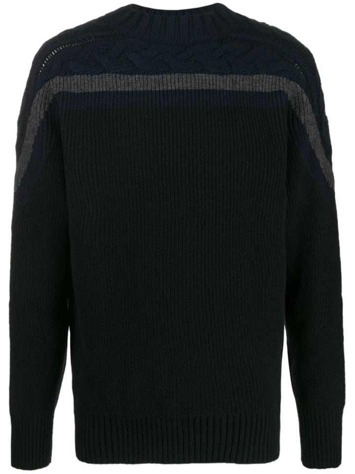 Sacai Cable Knit Detail Jumper - Blue