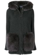 Woolrich Faux Fur Trim Hooded Coat - Black