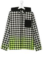 Cinzia Araia Kids Teen Hooded Checked Shirt - Black