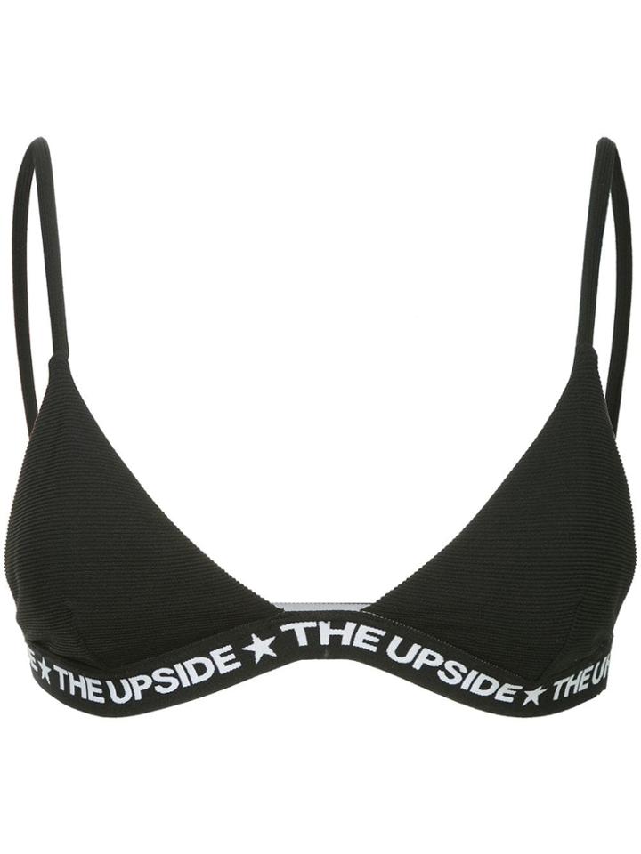 The Upside Logo Trim Bikini Top - Black
