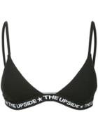 The Upside Logo Trim Bikini Top - Black