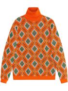 Gucci Wool Lurex Jacquard Sweater - Orange