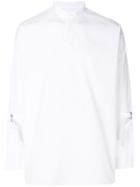 Jil Sander Oversized Mandarin Collar Buckled Shirt - White