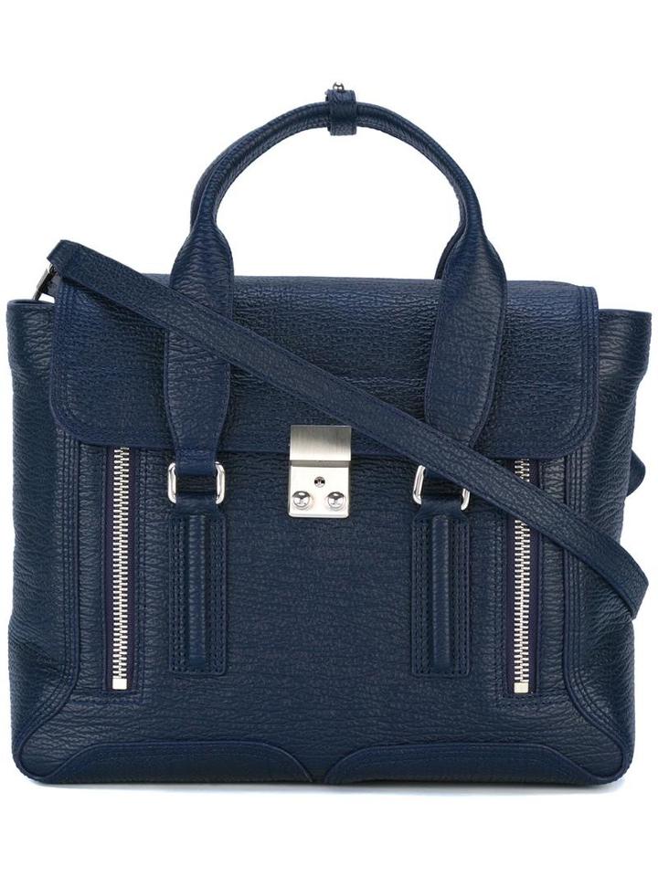3.1 Phillip Lim Medium Pashli Satchel, Women's, Blue, Cotton/calf Leather