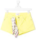 Alberta Ferretti Kids Fitted Denim Shorts - Yellow