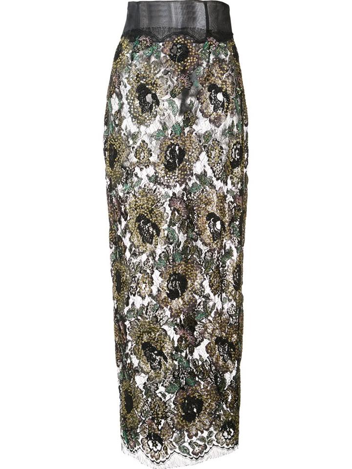 Sophie Theallet 'mari' Skirt, Women's, Size: 36, Black, Polyimide/cotton