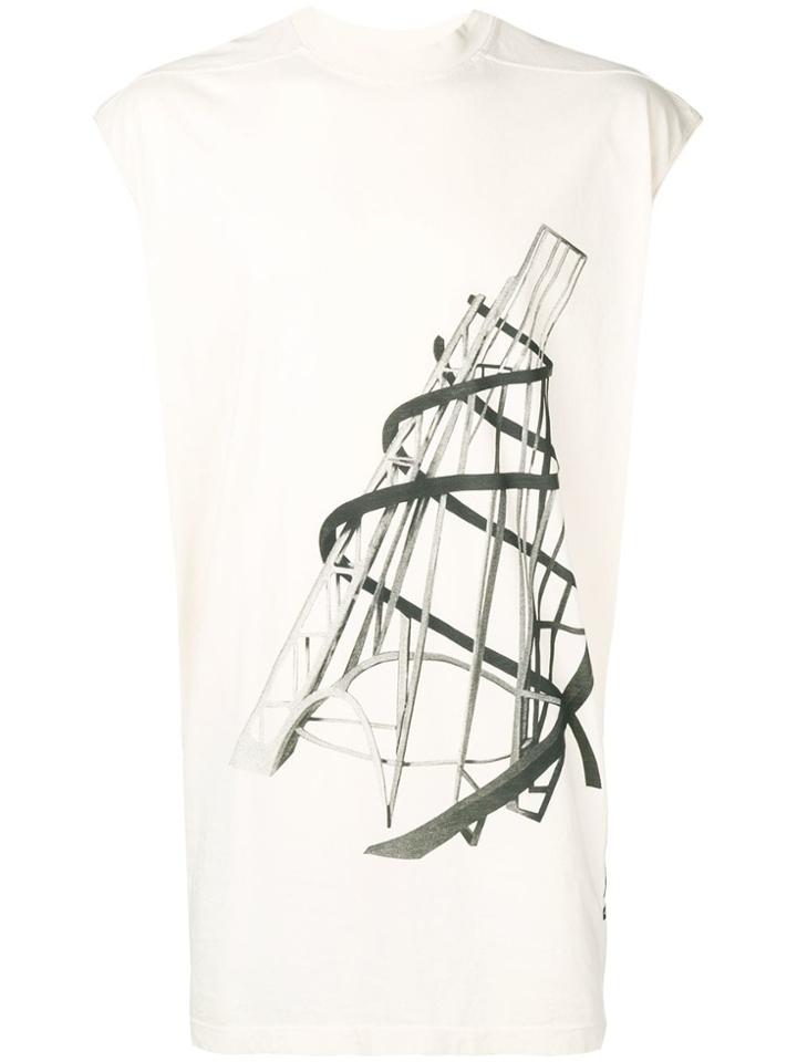 Rick Owens Drkshdw Graphic Print Sleeveless Top - Neutrals