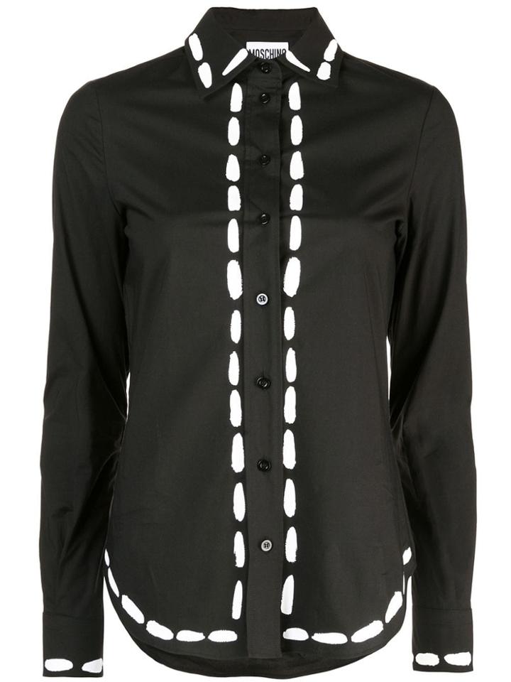 Moschino Painted Detail Button-up Top - Black