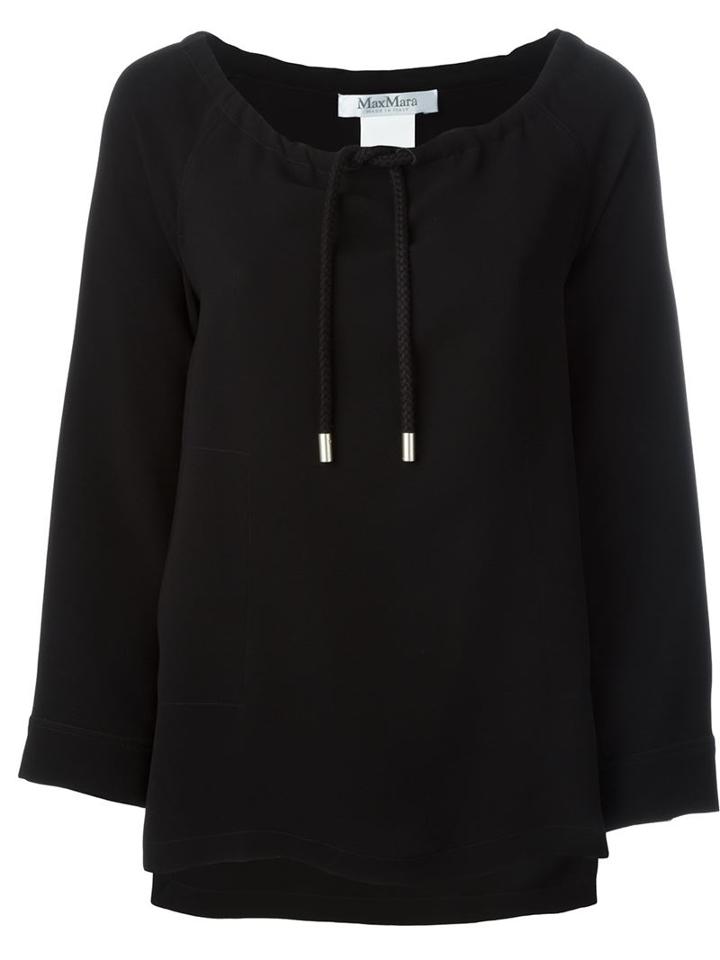 Max Mara Tied Boat Neck Blouse