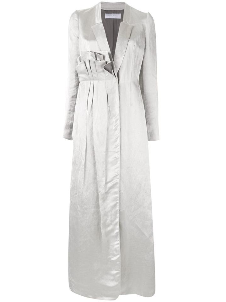 Marina Moscone Ruffle Detail Dress - Grey