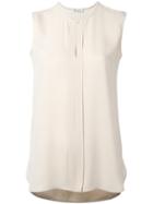 Loro Piana Pleated Detail Top, Women's, Size: 40, Nude/neutrals, Silk/spandex/elastane